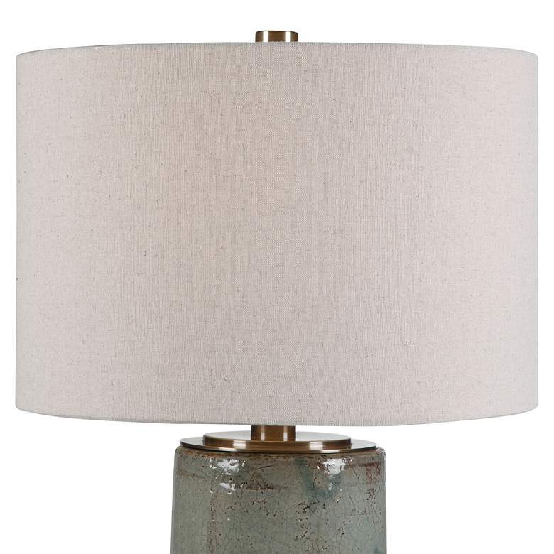 Image 3 Uttermost Callais 32 1/2" Aqua Blue Column Ceramic Table Lamp more views