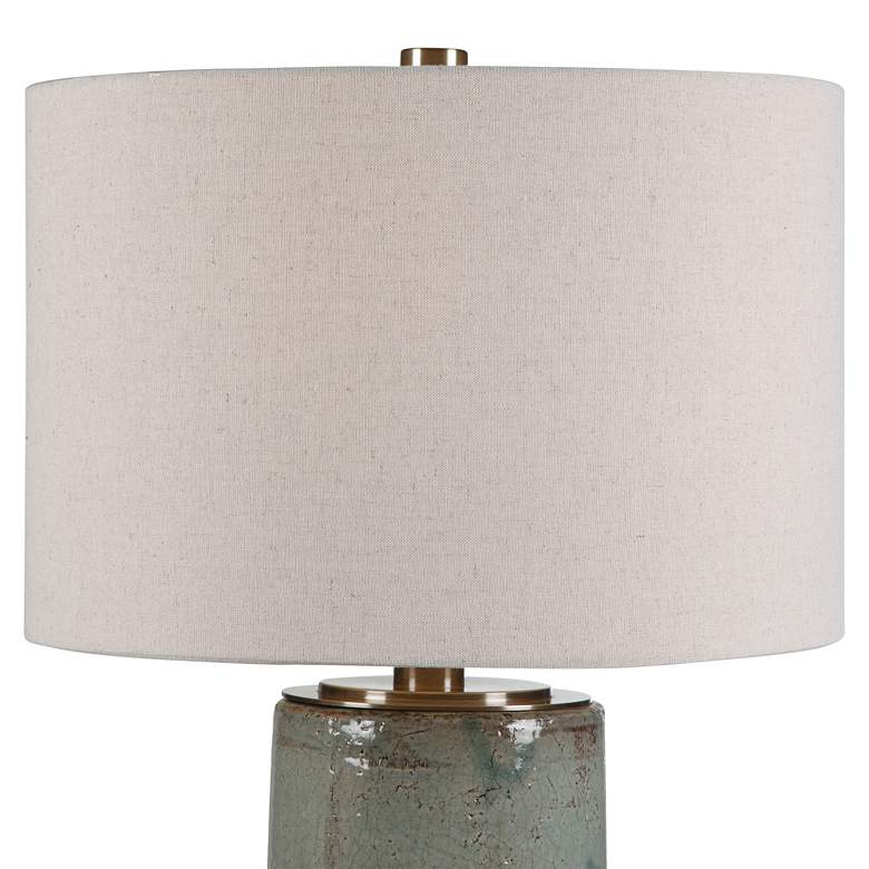 Image 3 Uttermost Callais 32 1/2 inch Aqua Blue Column Ceramic Table Lamp more views