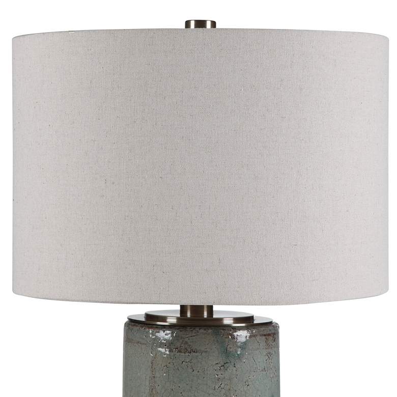Image 4 Uttermost Callais 32 1/2" Aqua Blue Column Ceramic Table Lamp more views