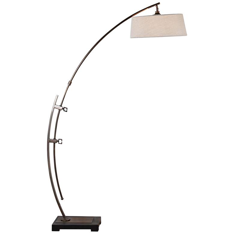 Image 2 Uttermost Calogero 73 1/2 inch Plated Dark Bronze Arc Floor Lamp