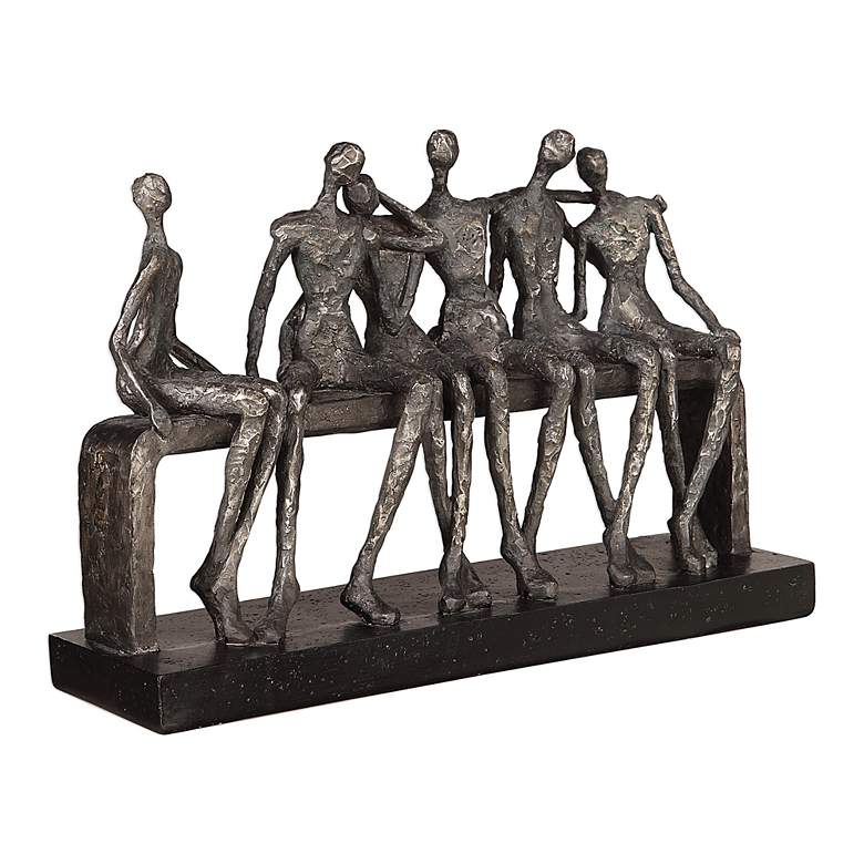 Image 3 Uttermost Camaraderie 15" Wide Aged Silver Figurine more views