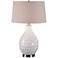 Uttermost Camellia 27" Distressed Gloss White Ceramic Table Lamp