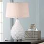 Uttermost Camellia 27" Distressed Gloss White Ceramic Table Lamp