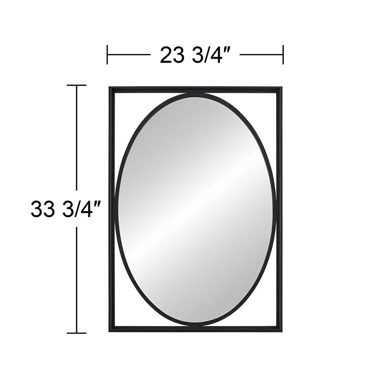 Image 7 Uttermost Cameo Satin Black 23 3/4" x 33 3/4" Oval Wall Mirror more views
