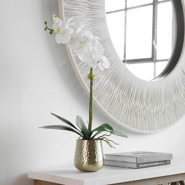 Image 1 Uttermost Cami White Orchid 24"H Faux Flower in Brass Pot