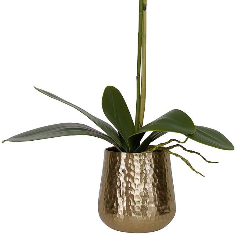 Image 2 Uttermost Cami White Orchid 24"H Faux Flower in Brass Pot more views