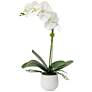Uttermost Cami White Orchid 24"H Faux Flowers in Ceramic Pot