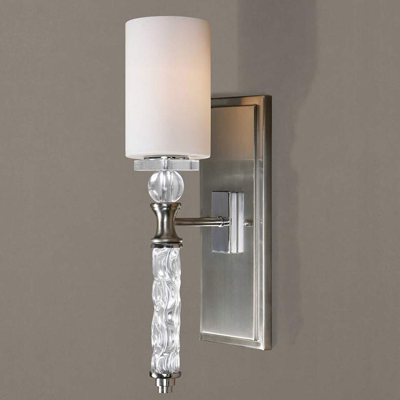 Image 1 Uttermost Campania 1 Lt Frosted Glass Wall Sconce