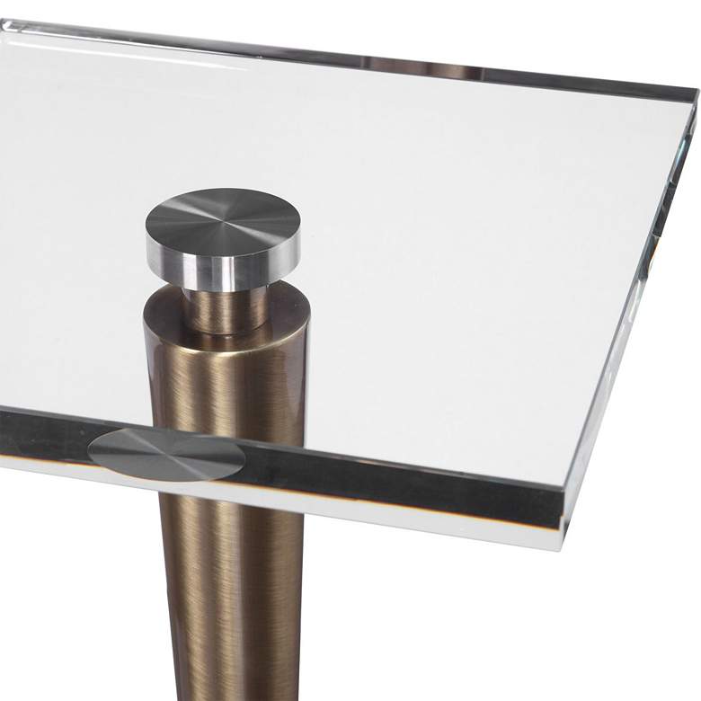 Image 4 Uttermost Campeiro 12 3/4" Wide Brushed Brass Drink Table more views