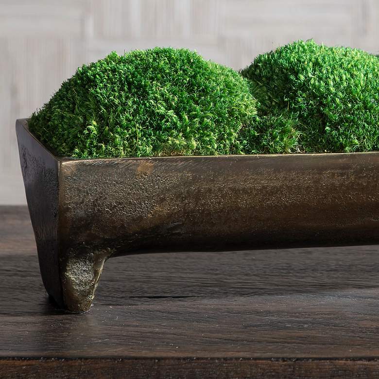 Image 3 Uttermost Canal Green Moss 17"W Faux Plant in Elongated Tray more views