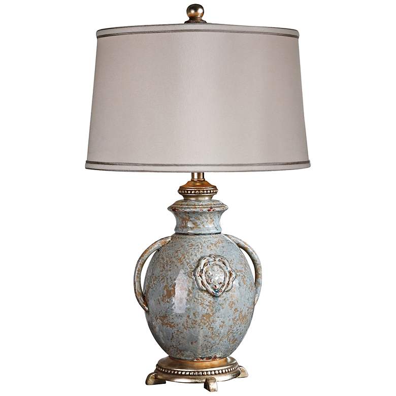 Image 2 Uttermost Cancello 29" Distressed Blue Traditional Ceramic Table Lamp