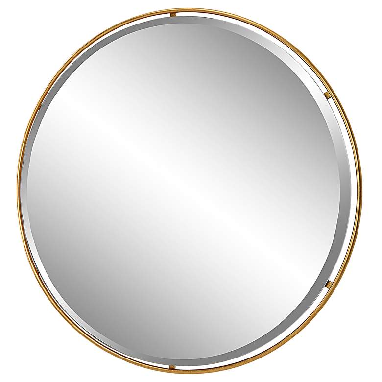 Image 4 Uttermost Canillo Gold Leaf 42" Round Oversized Wall Mirror more views