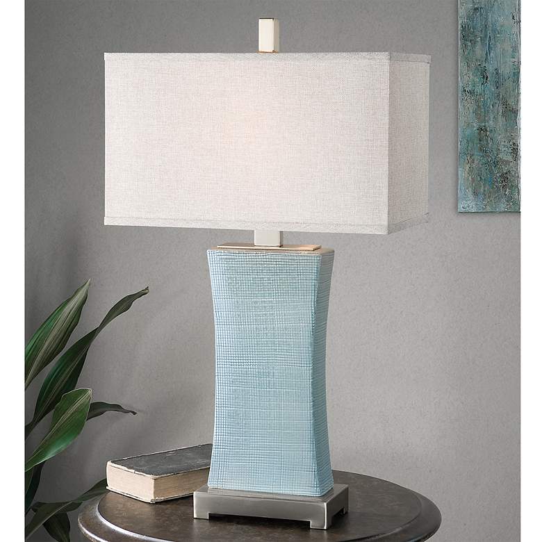 Image 1 Uttermost Cantarana 29" Blue Gray Modern Ceramic Table Lamp