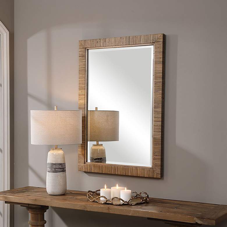 Image 3 Uttermost Cape Natural Rattan 28 3/4" x 41" Wall Mirror more views