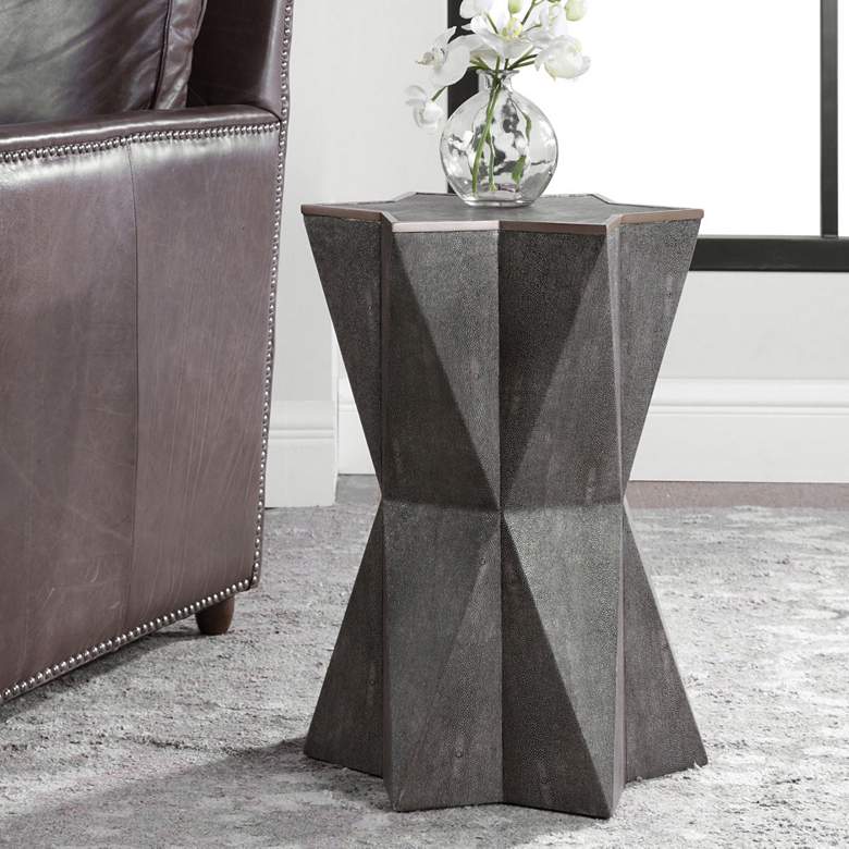 Image 1 Uttermost Capella 16 inch Wide Charcoal Gray Accent Table