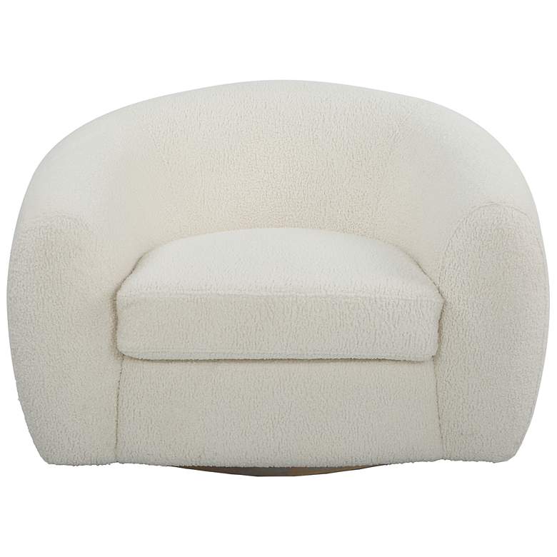 Image 2 Uttermost Capra 43" Wide Off White Shearling Swivel Chair