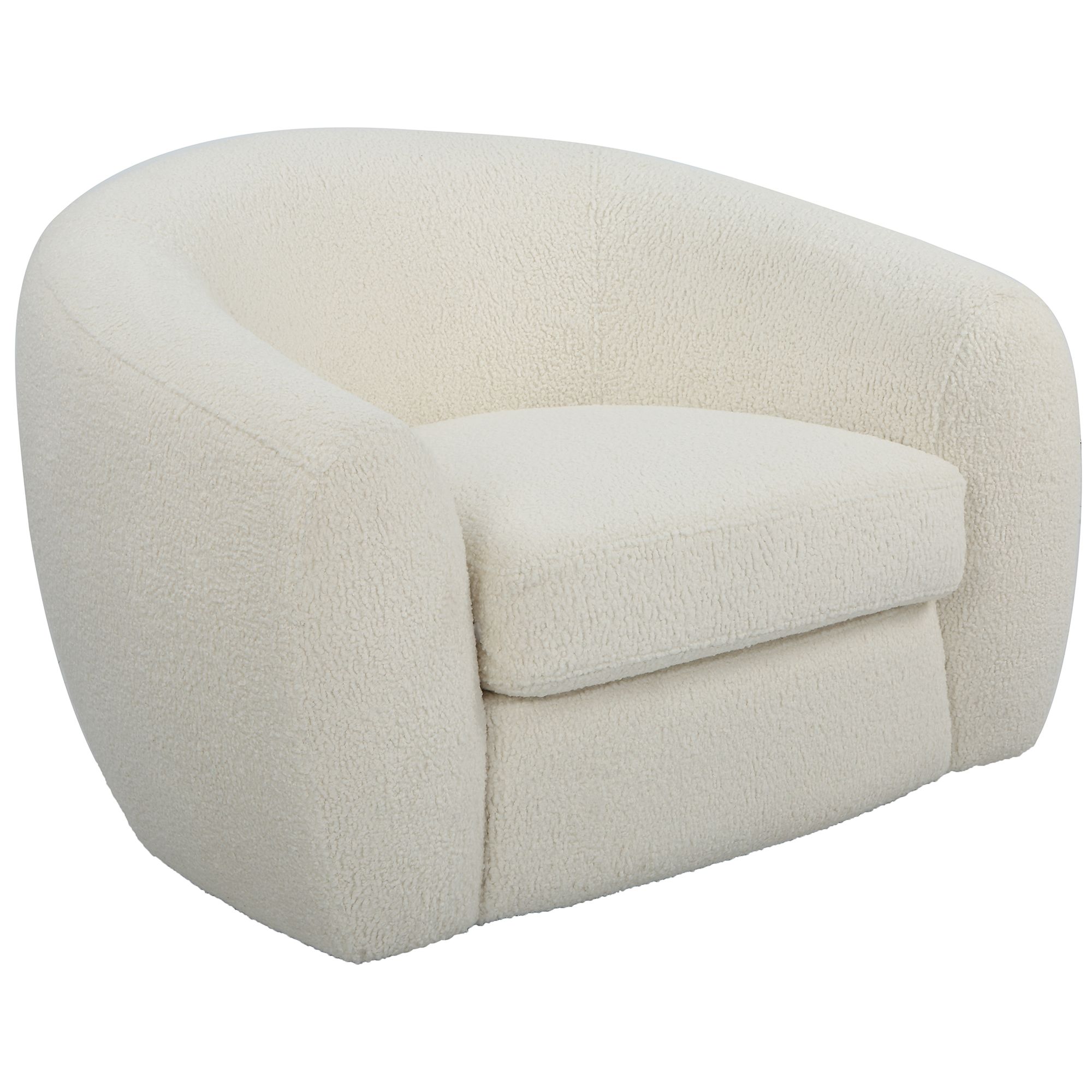 Uttermost Capra 43" Wide Off White Shearling Swivel Chair