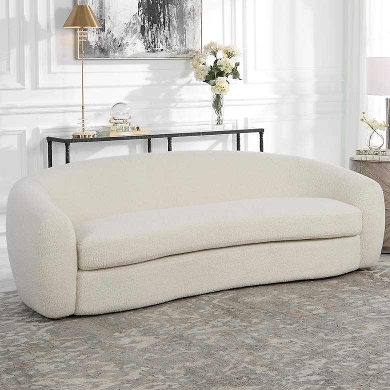 Image 1 Uttermost Capra 90" Wide Off White Shearling Sofa