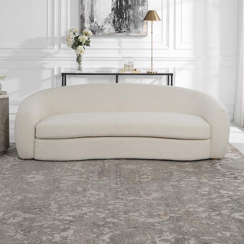 Image 3 Uttermost Capra 90" Wide Off White Shearling Sofa more views