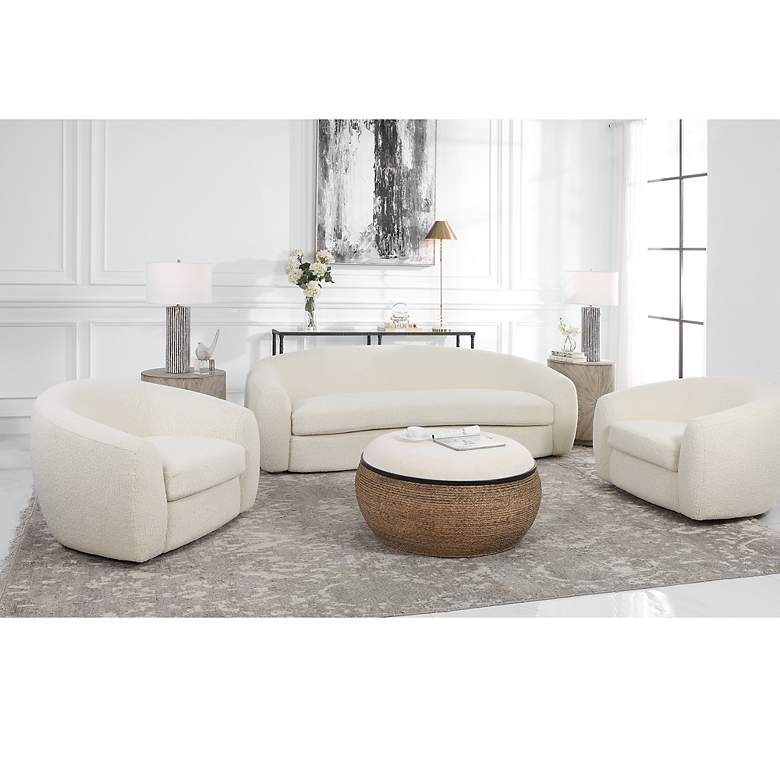 Image 4 Uttermost Capra 90" Wide Off White Shearling Sofa more views