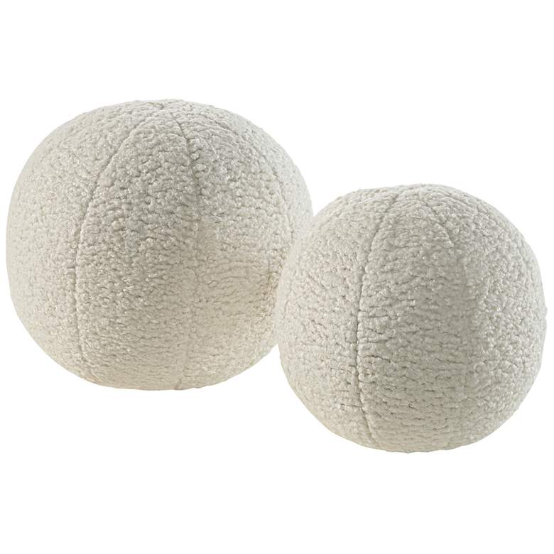Image 1 Uttermost Capra Natural Fabric Ball Pillows Set of 2