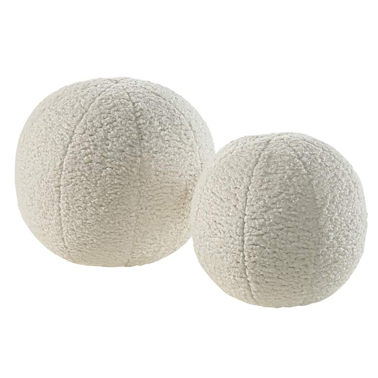 Image 2 Uttermost Capra Natural Fabric Ball Pillows Set of 2