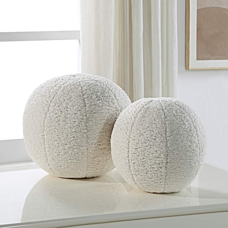 Image 1 Uttermost Capra Natural Fabric Ball Pillows Set of 2