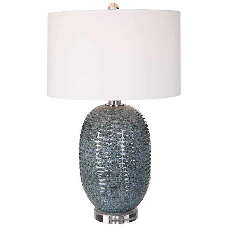 Image 2 Uttermost Caralina 29 1/4" Mottled Blue-Green Glaze Ceramic Table Lamp