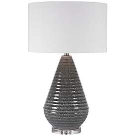Image2 of Uttermost Carden Smoke Gray Glaze Ceramic Table Lamp