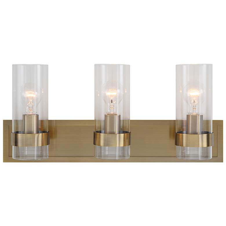 Image 1 Uttermost Cardiff 23-in Wide Antique Brass 3 Light Vanity