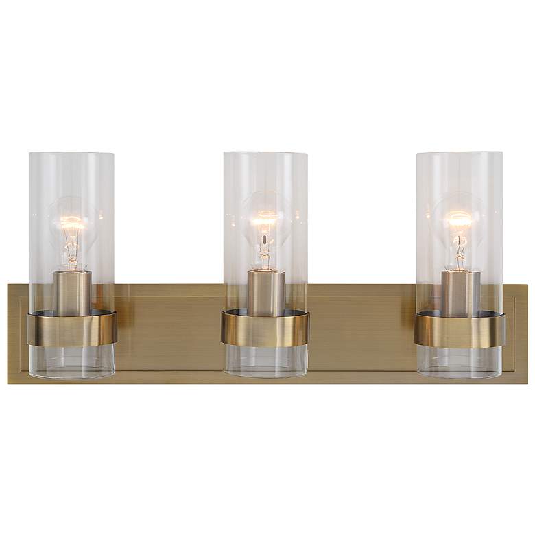 Image 2 Uttermost Cardiff 23-in Wide Antique Brass 3 Light Vanity