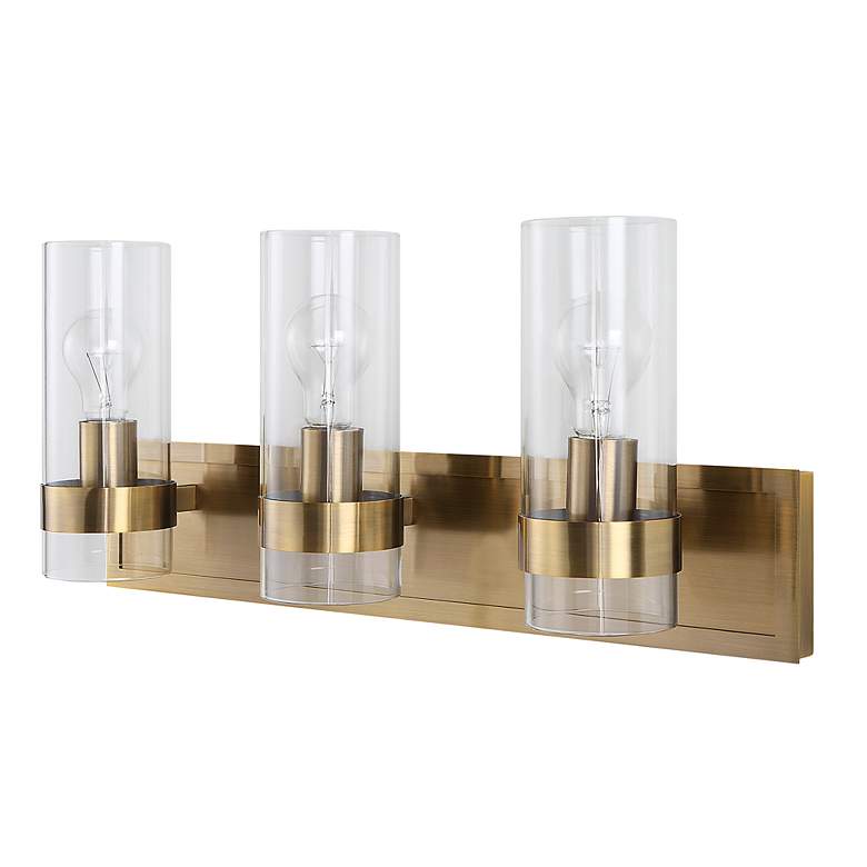 Image 5 Uttermost Cardiff 23-in Wide Antique Brass 3 Light Vanity more views