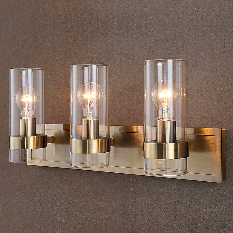 Image 6 Uttermost Cardiff 23-in Wide Antique Brass 3 Light Vanity more views