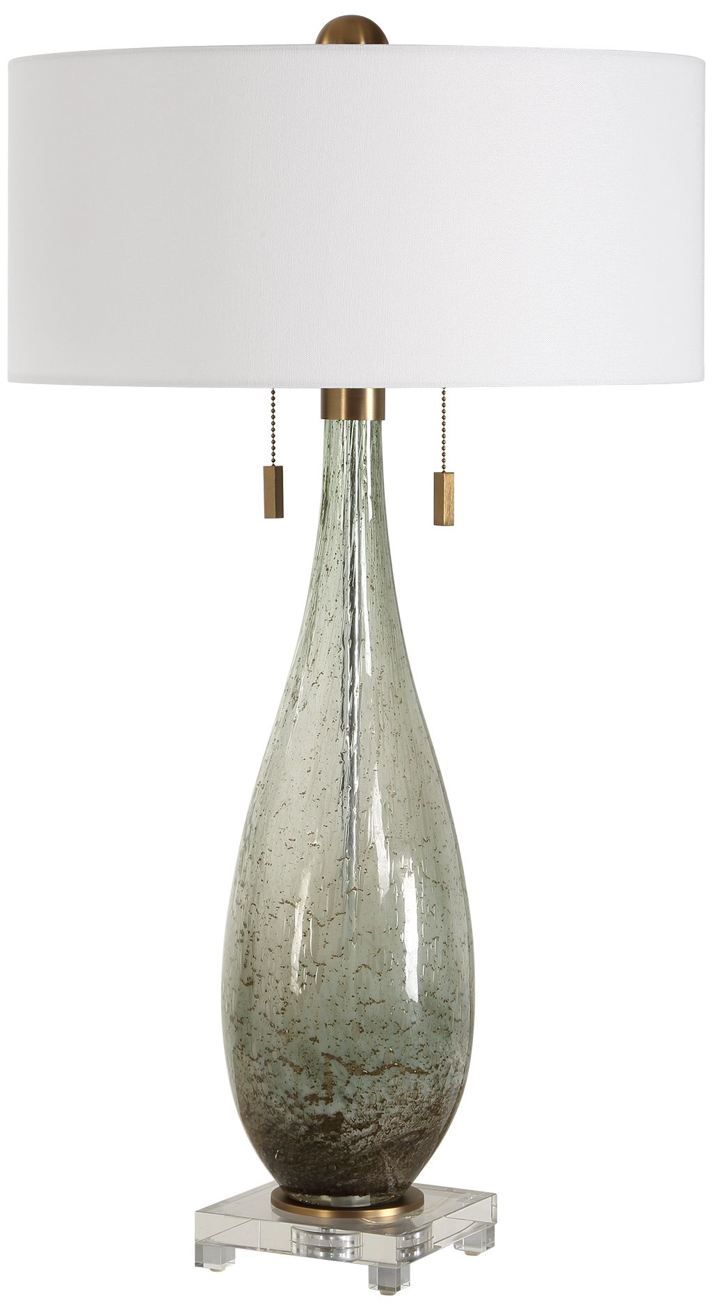 Image 4 Uttermost Cardon 32 1/4" Green Glass Table Lamp more views