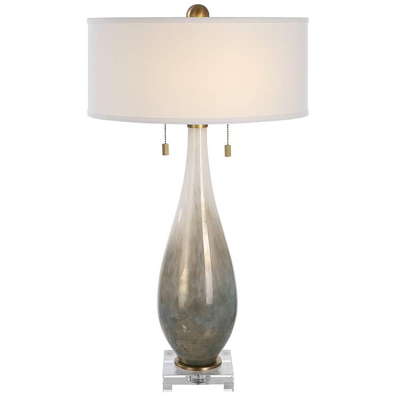 Image 2 Uttermost Cardoni 32 1/4 inch White and Smoked Bronze Glass Table Lamp