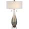 Uttermost Cardoni 32 1/4" White and Smoked Bronze Glass Table Lamp