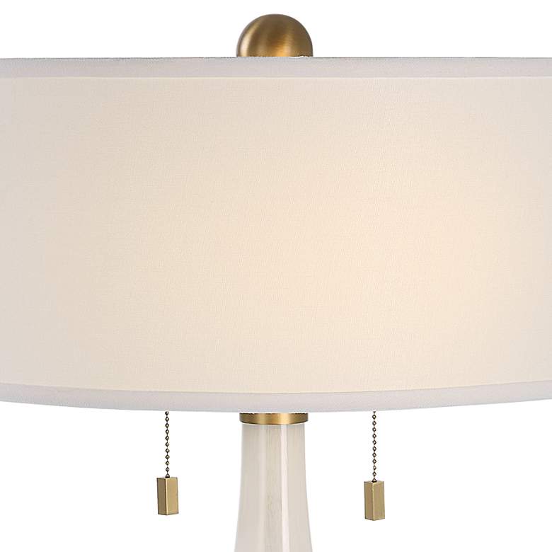 Image 3 Uttermost Cardoni 32 1/4 inch White and Smoked Bronze Glass Table Lamp more views