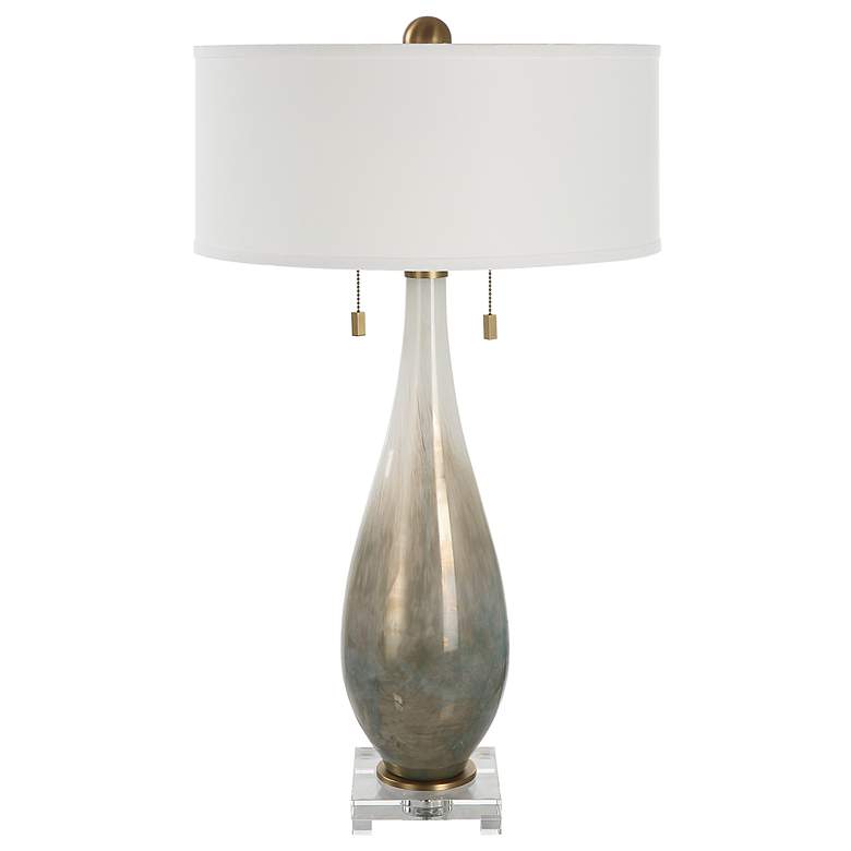 Image 4 Uttermost Cardoni 32 1/4 inch White and Smoked Bronze Glass Table Lamp more views