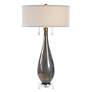 2_Uttermost Cardoni 32" High White with Smoked Bronze Glass Table Lamp