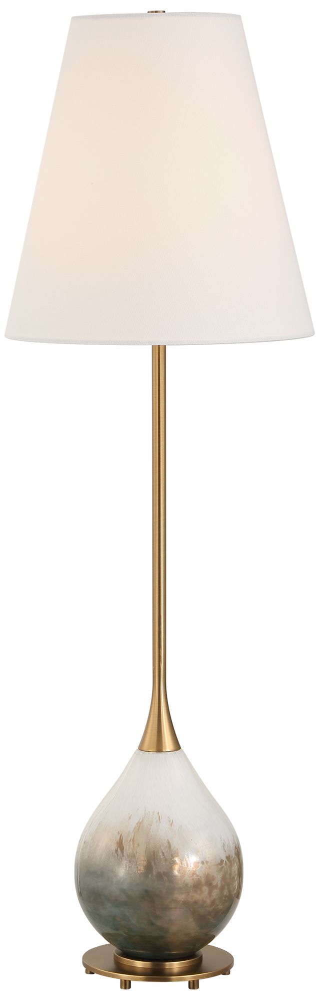 Image 2 Uttermost Cardoni 34 1/2" White and Smoke Bronze Glass Buffet Lamp