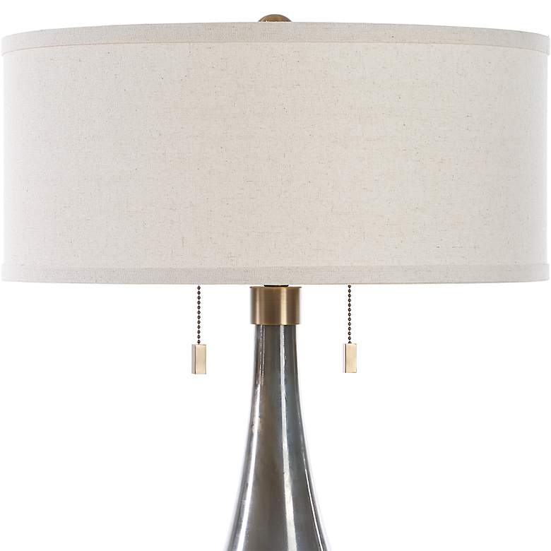 Image 5 Uttermost Cardoni White with Smoked Bronze Glass Table Lamp more views