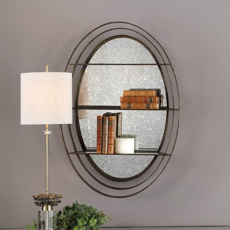 Image 1 Uttermost Carine 35 1/2" High Weathered Bronze Wall Shelf