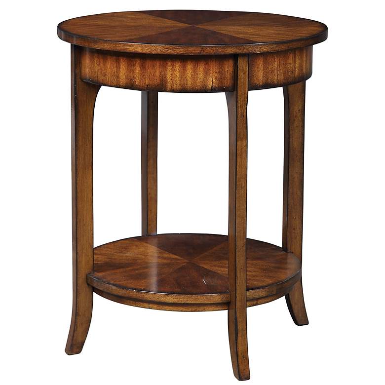 Image 2 Uttermost Carmel Distressed Veneer Lamp Table