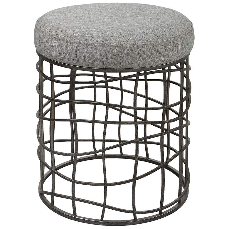Image 1 Uttermost Carnival Gray Fabric Accent Stool