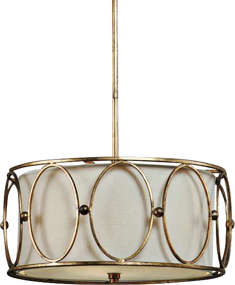Uttermost Carolyn Kinder Ovala 20" 3-Light Drum Pendant Chandelier