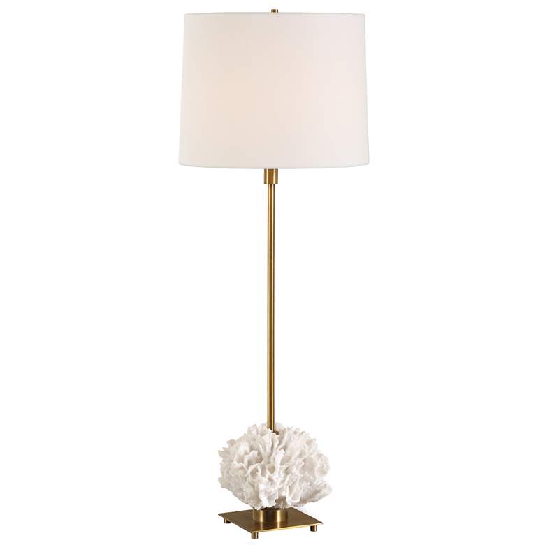Image 1 Uttermost Caronia 35 1/2" Ivory and Brass Buffet Lamp