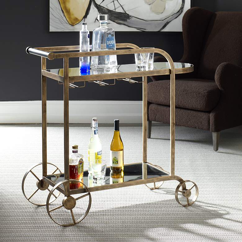 Image 1 Uttermost Carrinho 38 1/4" Wide x 36 1/4" High Bar Cart