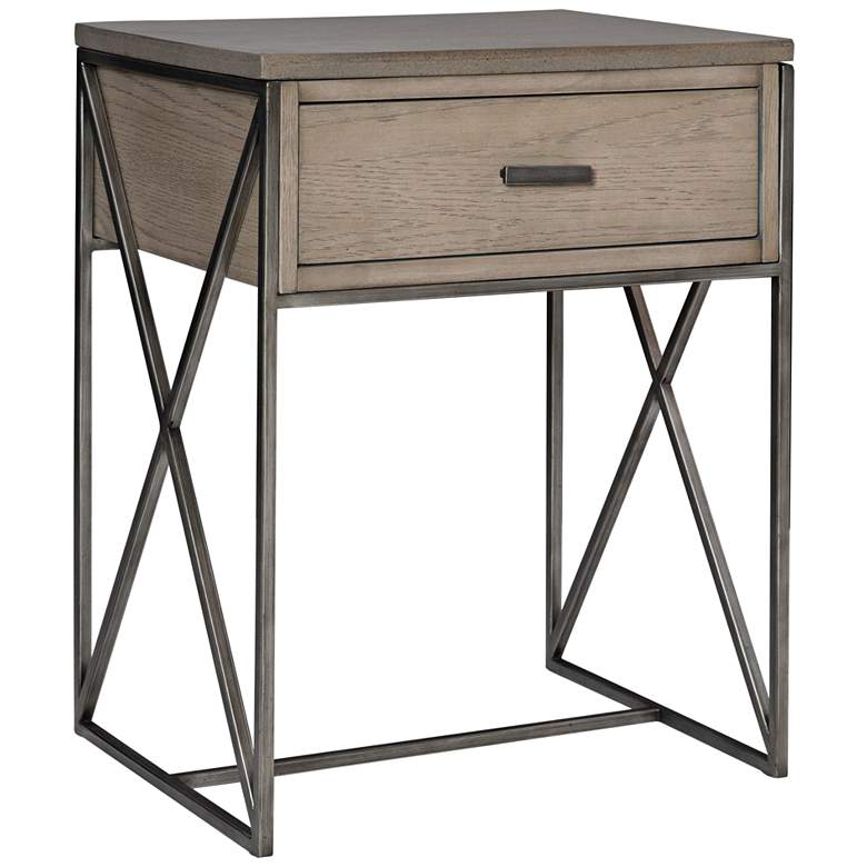 Image 2 Uttermost Cartwright 18 1/2 inchW Aged Gray 1-Drawer Side Table