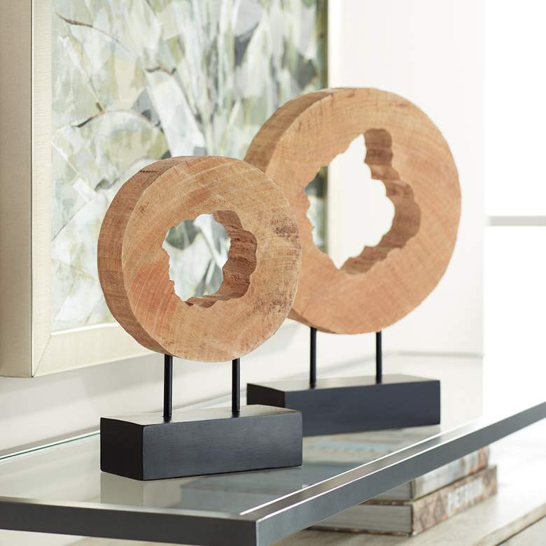 Image 1 Uttermost Carved Wooden Log Sculpture Set of 2