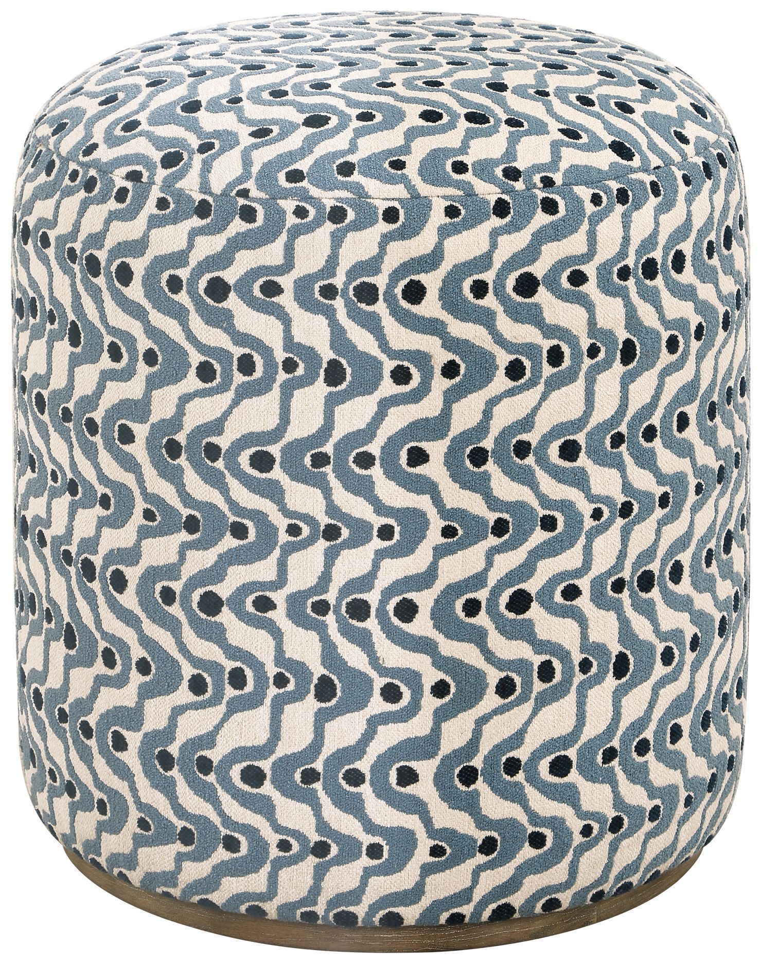 Image 2 Uttermost Cas Blue and White Fabric Ottoman